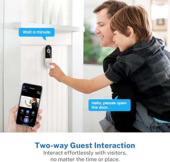 Deurbel draadloos - Videodeurbel - Slimme Deurbel - Deurbellen met camera - WiFi Deurbelcamera - Draadloze Videodeurbel met USB Gong - Voor Huis, Appartement en Kantoor - Betrouwbare huisbeveiliging - Wit — afbeelding 5