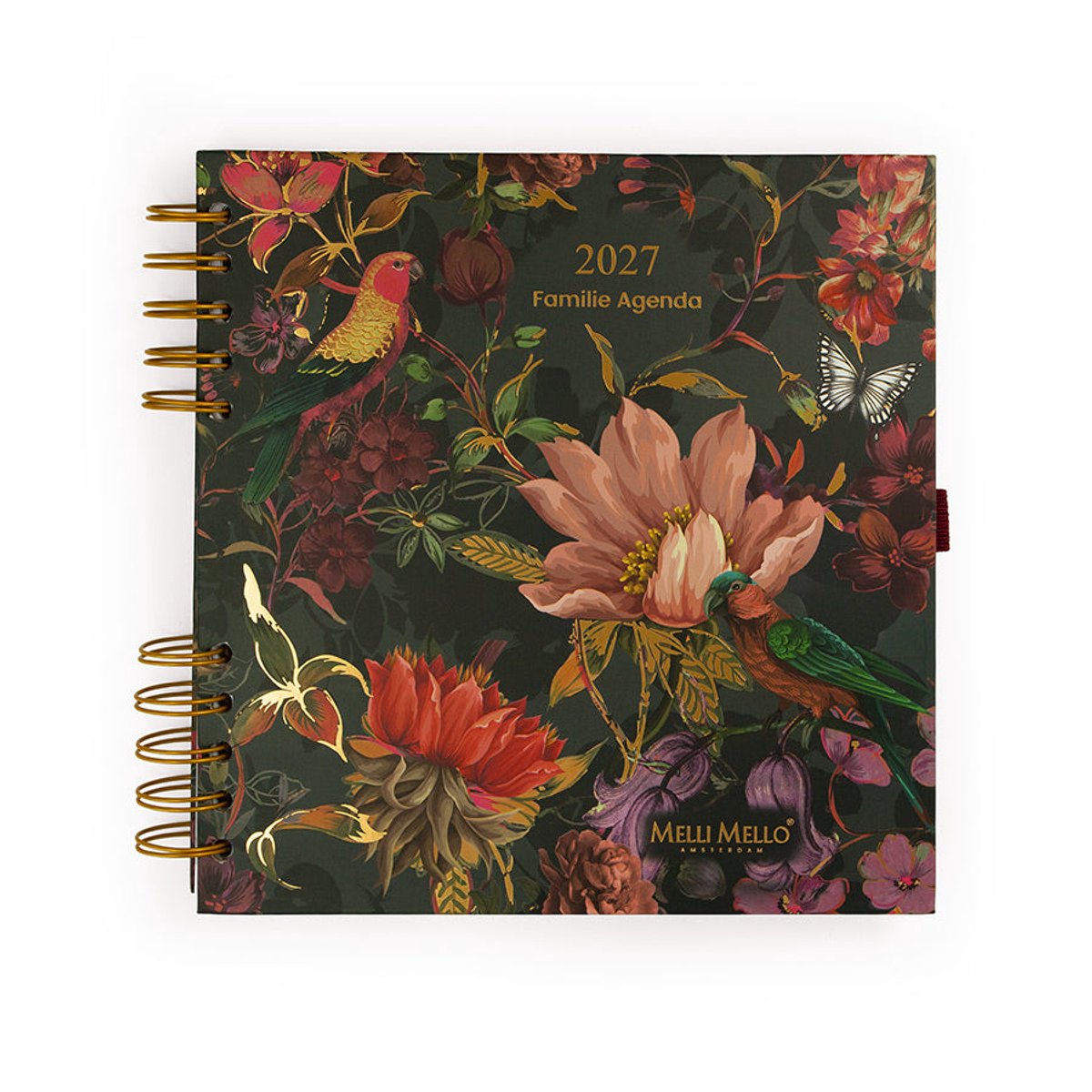 Melli Mello - Love Birds - Familie Agenda - 2027 - Botanisch - Groen