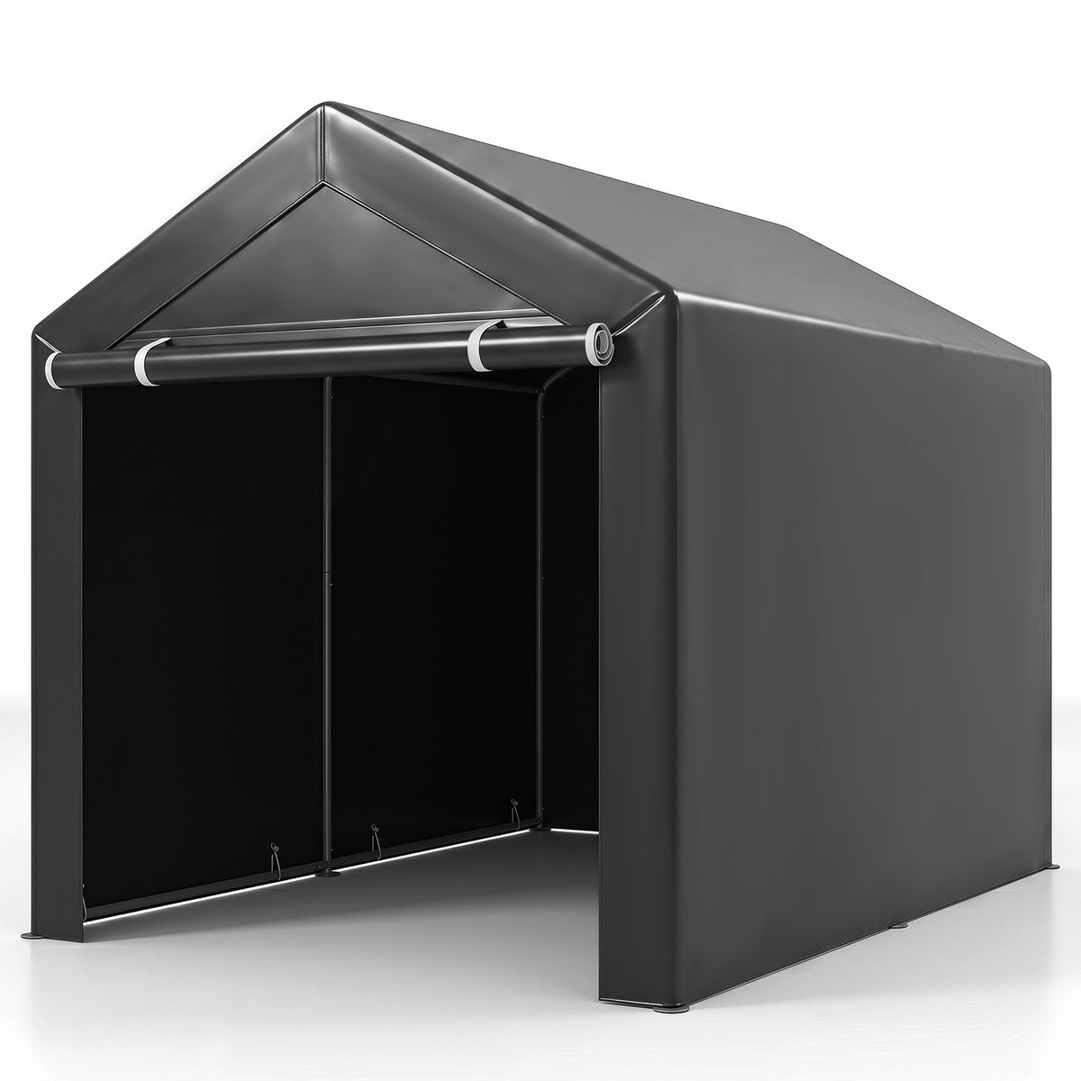 COSTWAY tuinhuis, garagetent met oprolbare ritsdeur, 220 x 160 x 174 cm