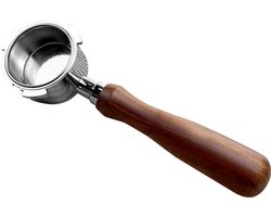 Filterhouder voor espressomachine - 51 mm filterhouder met drie hendels - Bodemloos roestvrij staal 304