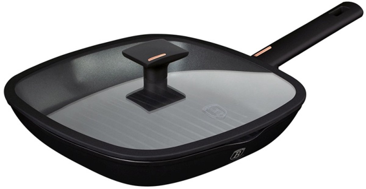 Grillpan met titaniumcoating en deksel, 28 cm, Monaco Collection
