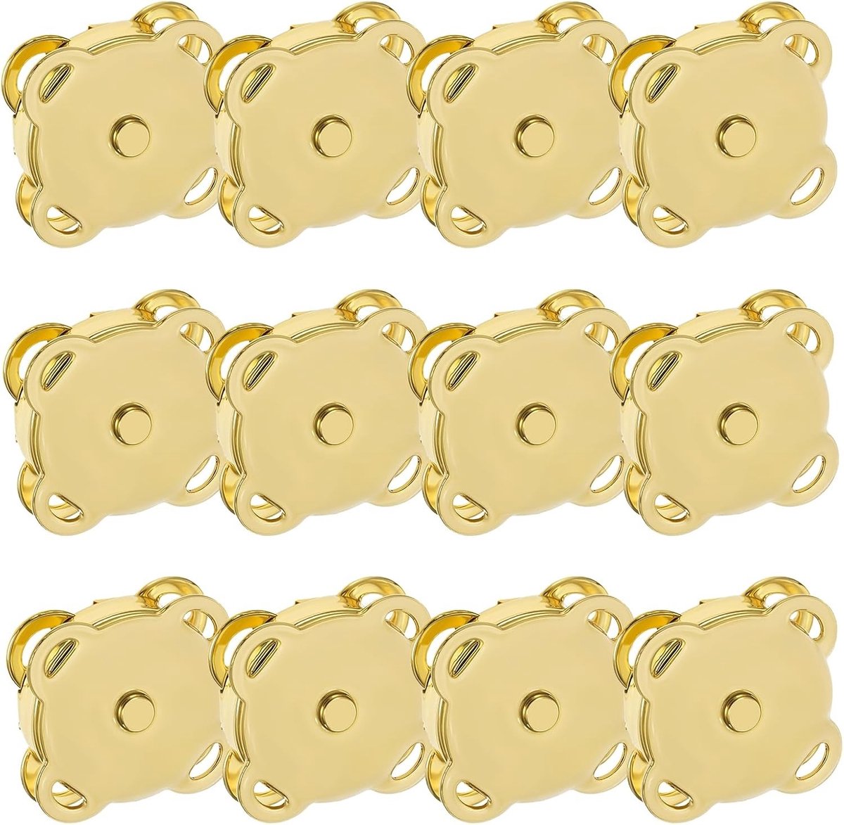 12 Sets Magnetische Drukknopen voor Naaiwerk - Metaal Sluitingen voor DIY Craft, Kleding, Tassen en Handtassen (Goud)