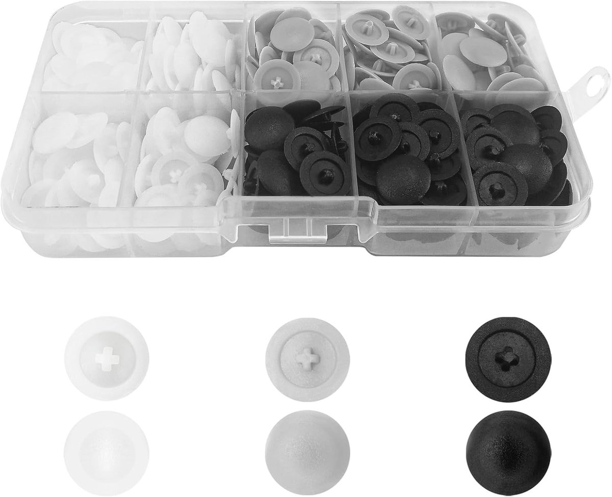 M3 Schroefdeksels voor Phillips en Torx Schroeven van Plastic - Beschikbaar in 3 Kleuren en Diverse Maten