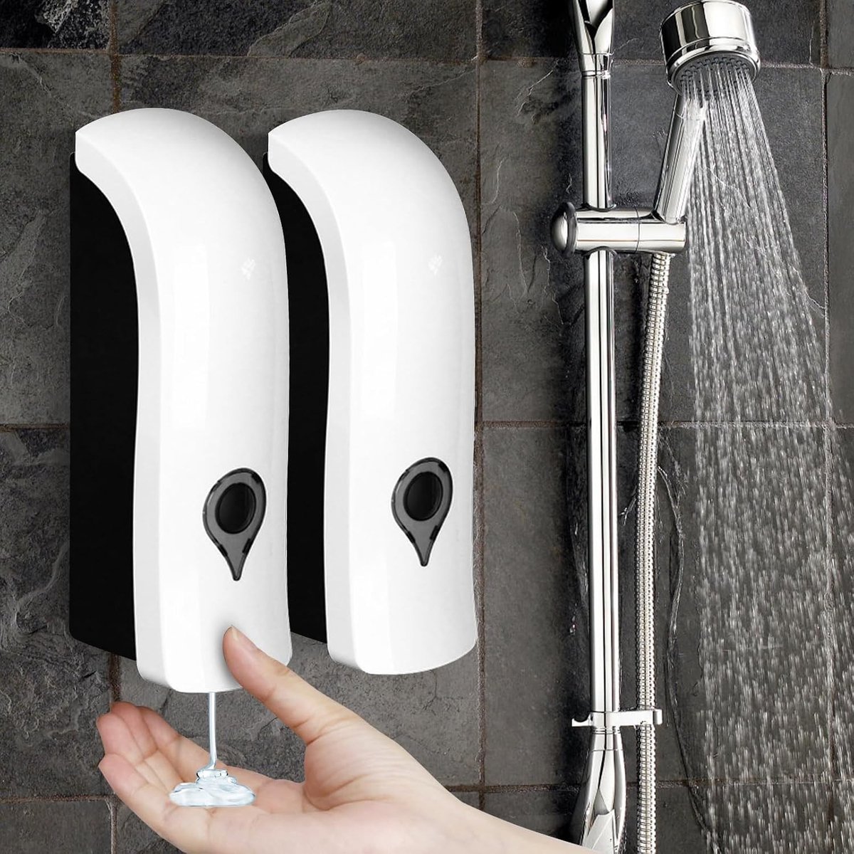 Wandzeepdispenser Set van 2, 300 ml, Makkelijk te Bevestigen zonder Boren, Ideaal voor Keuken en Badkamer