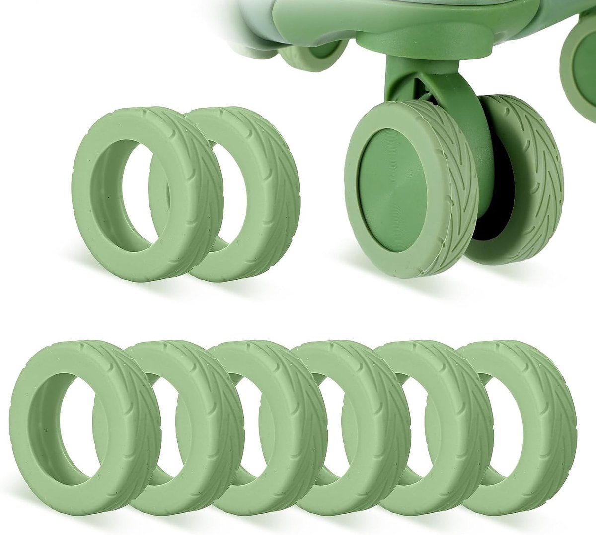Set van 8 Beschermhoezen voor Bagagewielen, Geluidsdempende Siliconen Covers voor Spinner Wielen van 2-2.4 Inch, Slijtvast en Waterdicht, Ideaal voor Reisbagage en Koffers