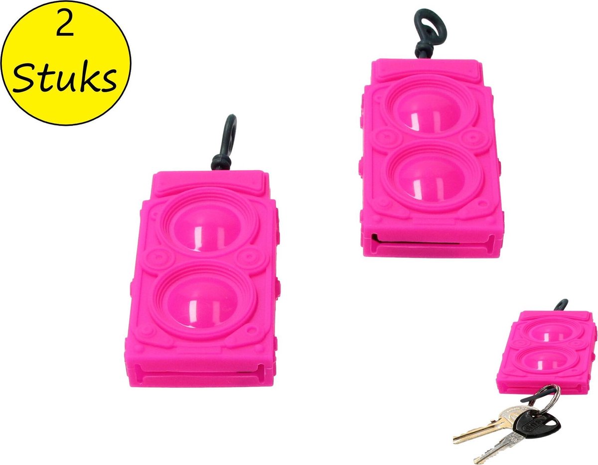 Present Time Sleutelhoes Subwoofer 2 Stuks – Sleutelcover Radio – Roze