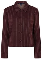 Red Button Blazer Jacket Punta Pinstripe Srb5028 Burgundy Dames Maat - XL