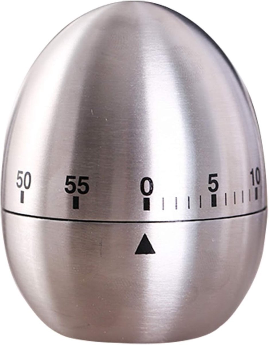 Mechanische Keuken Timer van RVS, 60 Minuten Kooktijd, Perfect voor Koken en Bakken