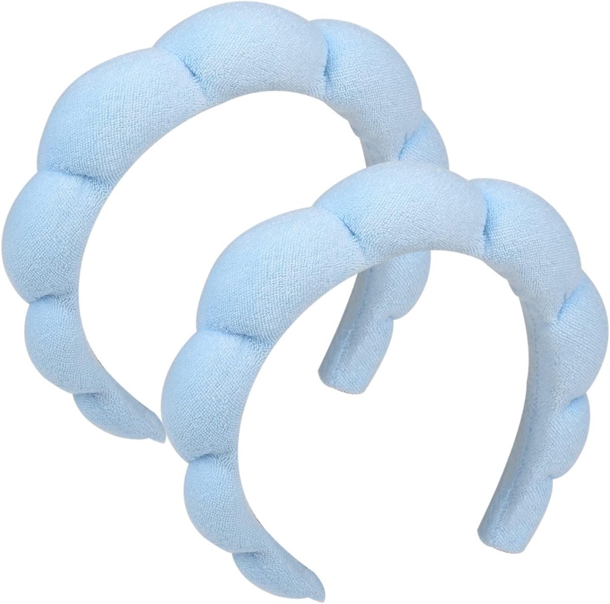 Verzorgende Blauwe Spa Haarband voor Make-up en Wellness, 2 Stuks van Zacht Terry Stof voor Vrouwen en Meisjes