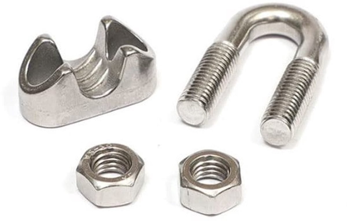 20 Stuks Kabelclips van RVS, Bevestigingsclips voor Stalen Kabels, Organiseer en Beveilig Kabels Efficiënt
