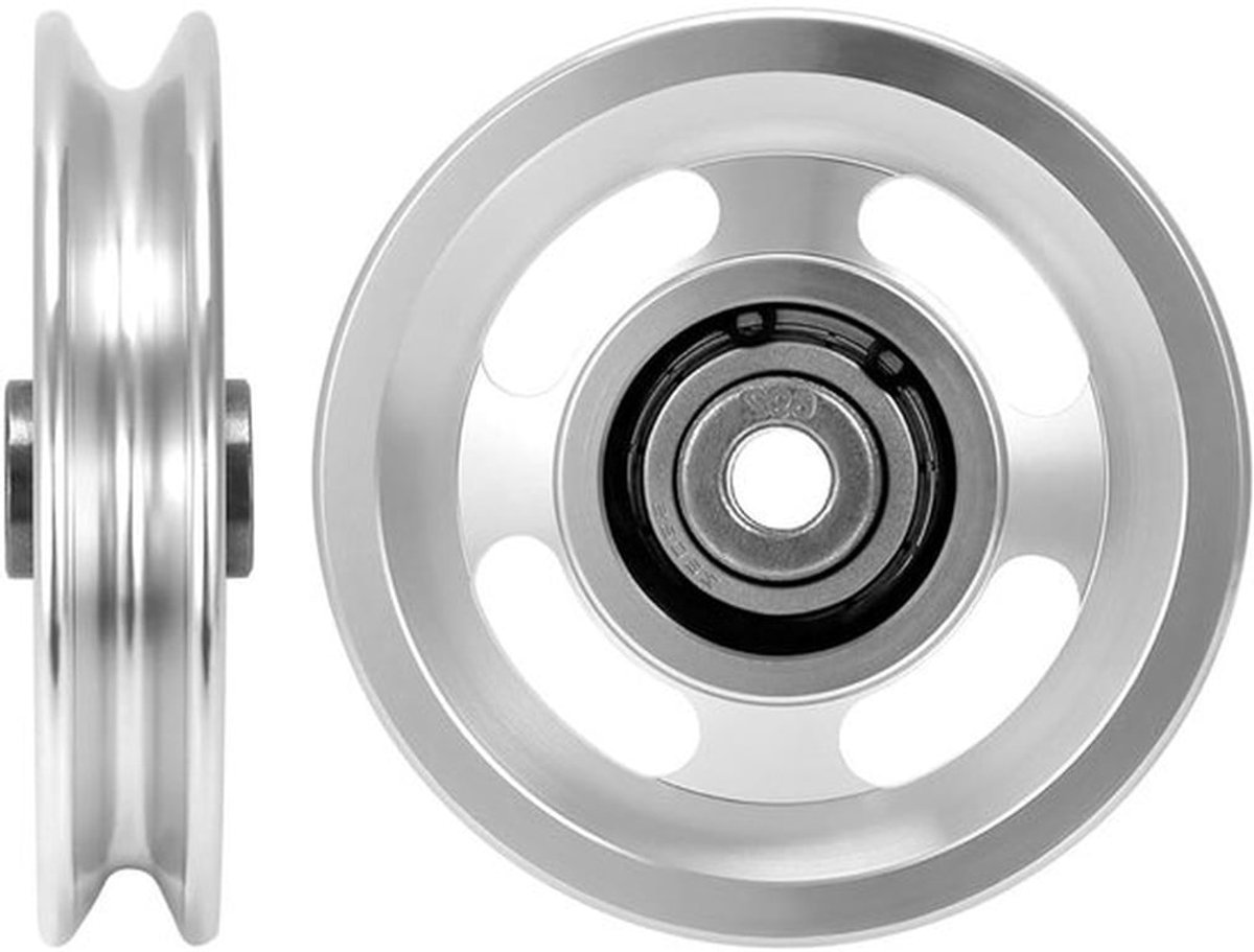 95mm Aluminium Katrollenset voor sportuitrusting en garagedeuren - 4 stuks, draagvermogen 300 kg, duurzaam en lichtgewicht