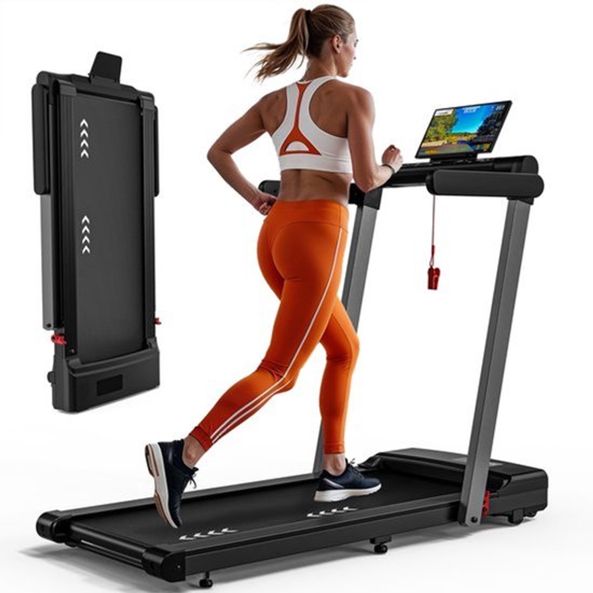 Loopband 12 Km/u - Opvouwbaar - Schokabsorberend - App-Compatibel - Dubbel LED-Display