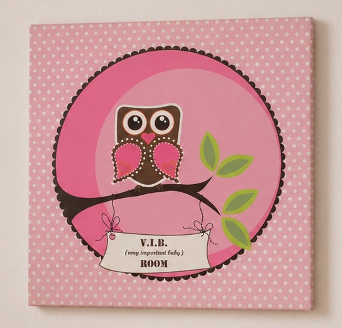ZoeZo Design - schilderij - canvas - baby - kind - kinderkamer - babykamer - geboortecadeau - 40 x 40 cm - met spreuk - uil - roze