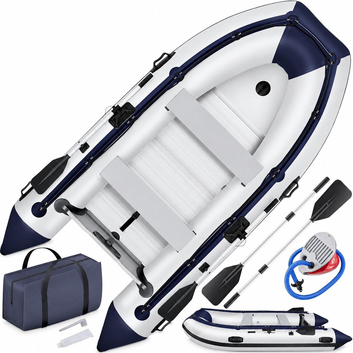 Opblaasboot 4 Personen, 3,2 Meter, 505 kg Draagvermogen, Compleet met Peddels, Pomp en Reparatieset