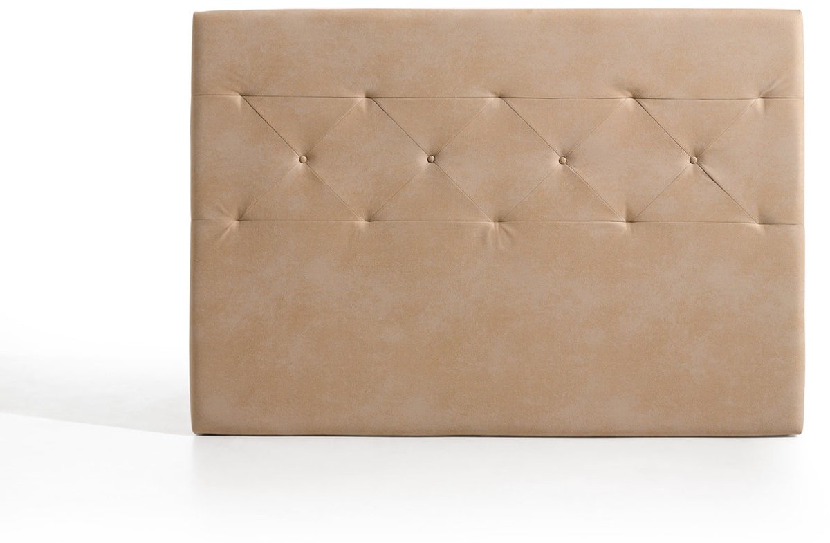 Zafiro hoofdbord voor 160 bed van camelkleurige stof 165x115x8. Matris