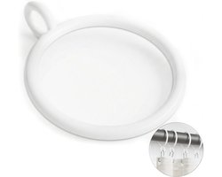Verpakking van 40 witte metalen gordijnringen - ophangringen, haken, accessoires voor gordijnringen - Romeinse roederingen, douchegordijnringen, ronde ringen - met oogjes, 4 cm binnendiameter, geschikt voor gordijnroedes.