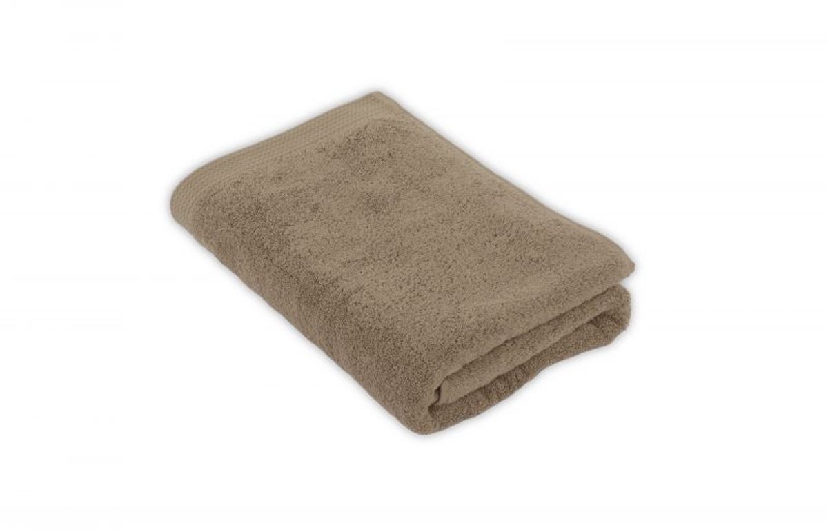 Tiseco Home Studio - Badlaken DELUX - 100% katoen - 550 g/m² - 70x140 cm, donker taupe