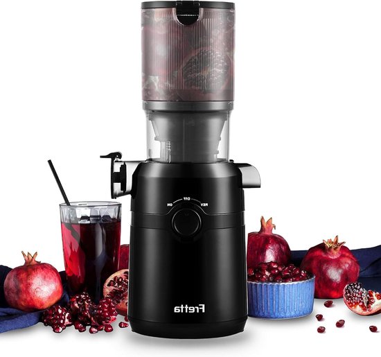 Slowjuicer - Sapcentrifuge - Gezond Sap Maken - Extra Brede Vulschacht - 18.5 x 15 x 38.5 cm - Diepzwart — afbeelding 3