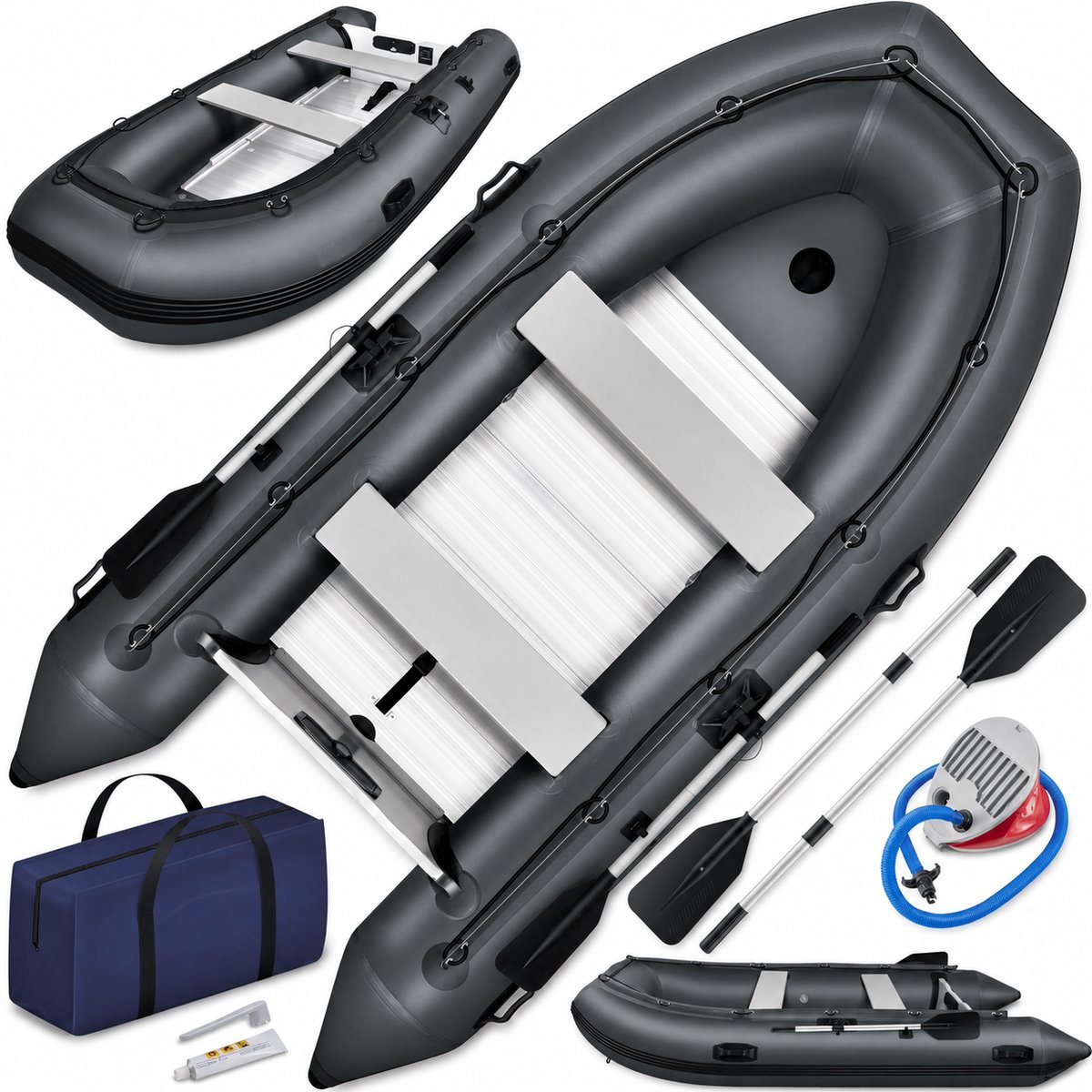 Rubberboot 4 Personen – Opblaasbare Boot – 505 kg Draagvermogen – Met Peddels, Pomp en Reparatieset