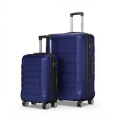 TRVLMORE Kofferset - 2 Delig - 42L Handbagage + 110L Ruimbagage - TSA Slot - Lichtgewicht - Reiskoffer Set - Donkerblauw