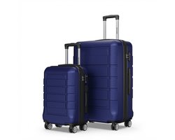 TRVLMORE Kofferset - 2 Delig - 42L Handbagage + 110L Ruimbagage - TSA Slot - Lichtgewicht - Reiskoffer Set - Donkerblauw