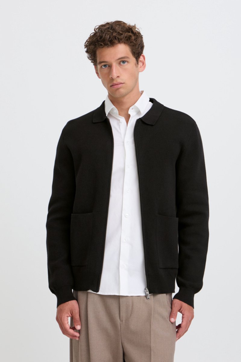Casual Friday Vest Kraagje Zwart - Maat S