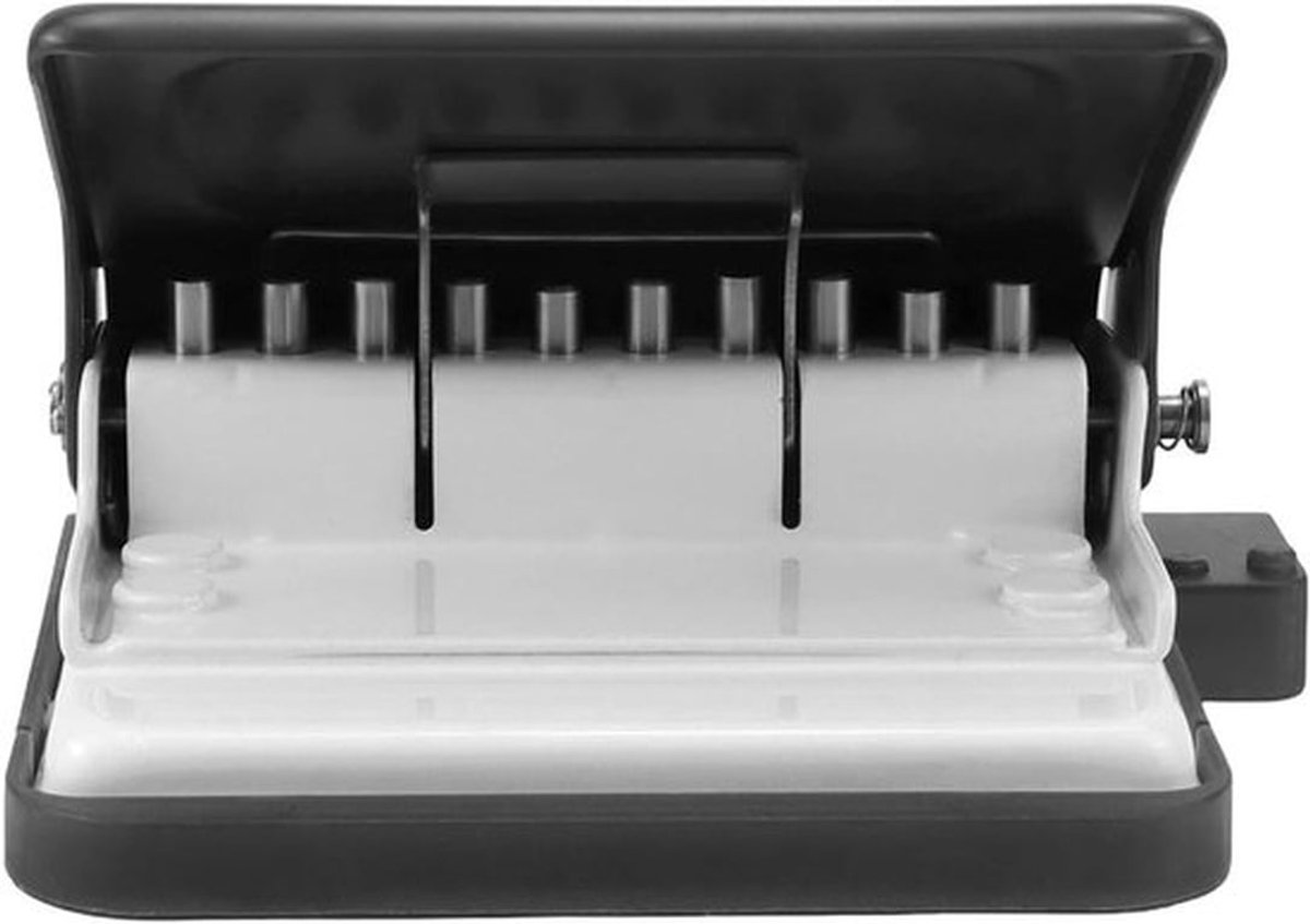 10-holes ringbandmachine voor planners, geschikt voor A4/B5/A5 papier, inclusief 12 kleurrijke bindringen en gebruiksvriendelijke functionaliteit