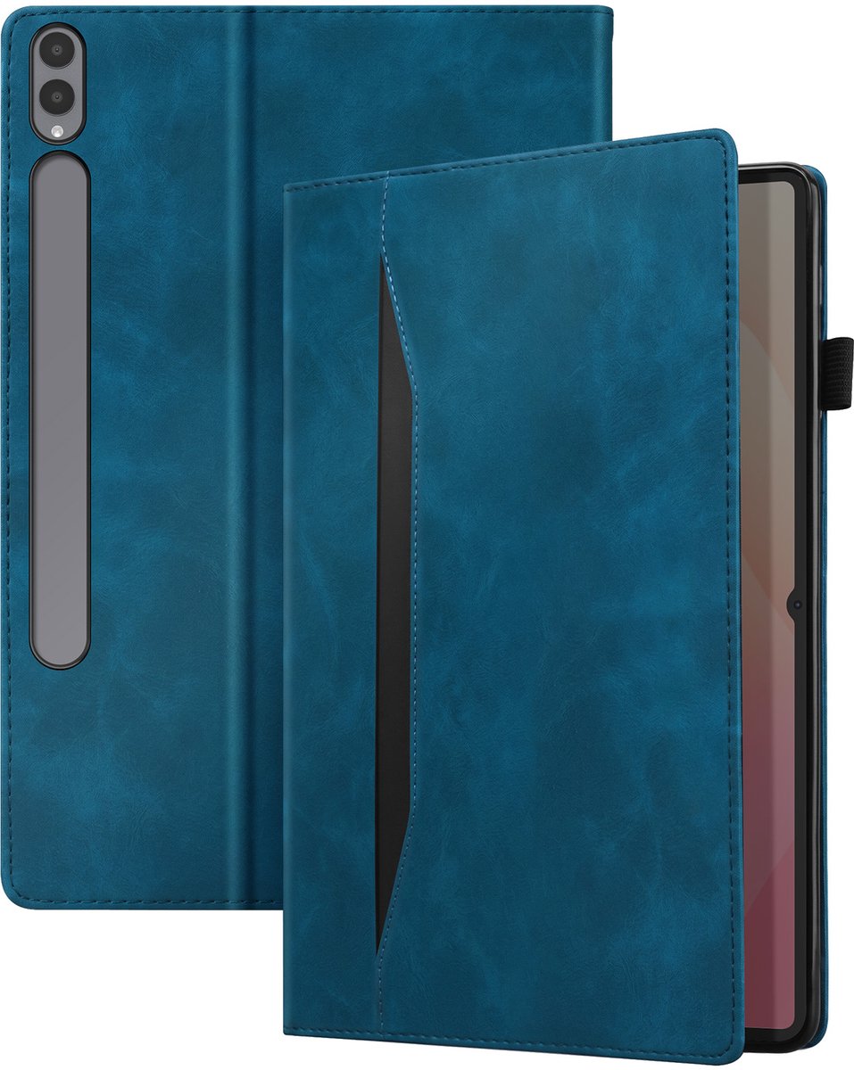 Avizar Portemonnee Hoes Geschikt voor Samsung Galaxy Tab S11 Ultra Verstelbare Standaard, Petrolblauw