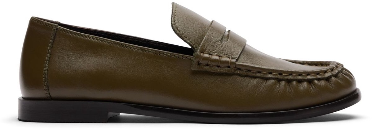 Sacha - Dames - Groene leren loafers - Maat 42