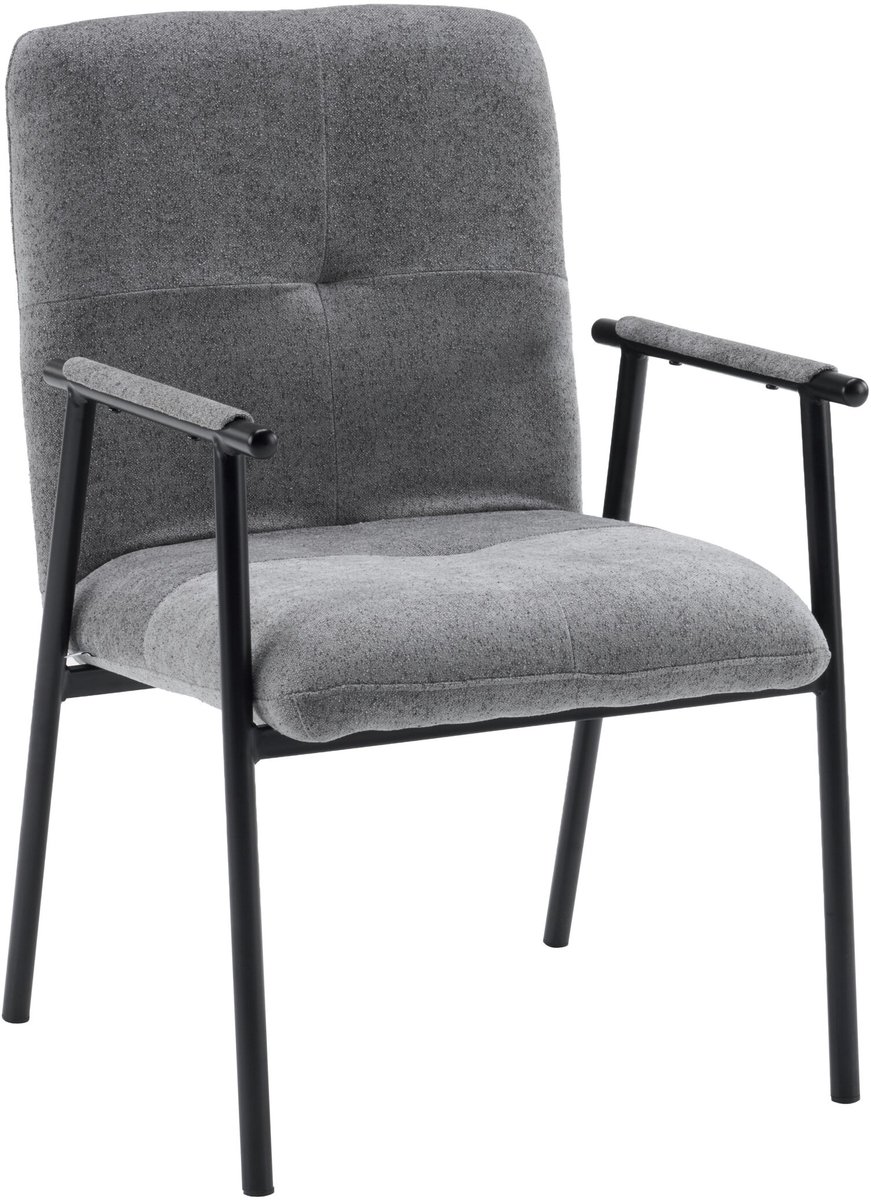 Bezoekersstoel / Eetkamerstoel Lifea Flex, stoffen rugleuning, opklapbaar, grijs, hjh LIVING