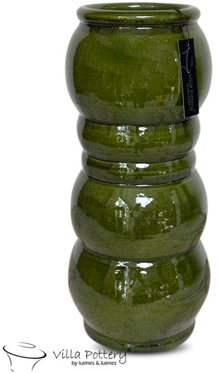 Villa Pottery Vaas - Bloempot - Villa Pottery - Keramiek - Decoratie - Woondecoratie - Renesse 3_2 Green Vase Groen
