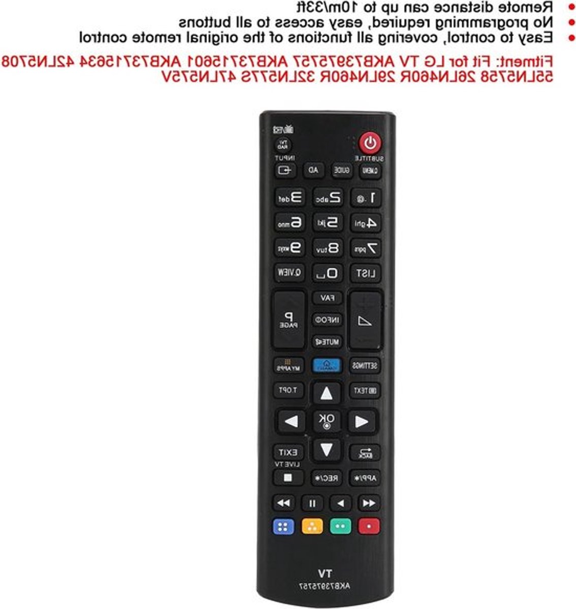 Allecto - Universele Afstandsbediening voor TV - Compatibel met Akb73975757