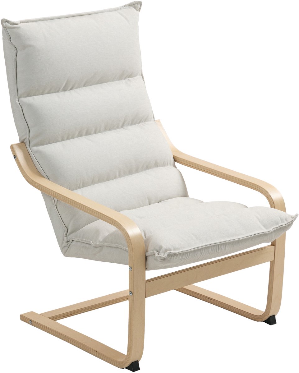 HOMCOM Accent Chair-Polyester-Cremeweiß