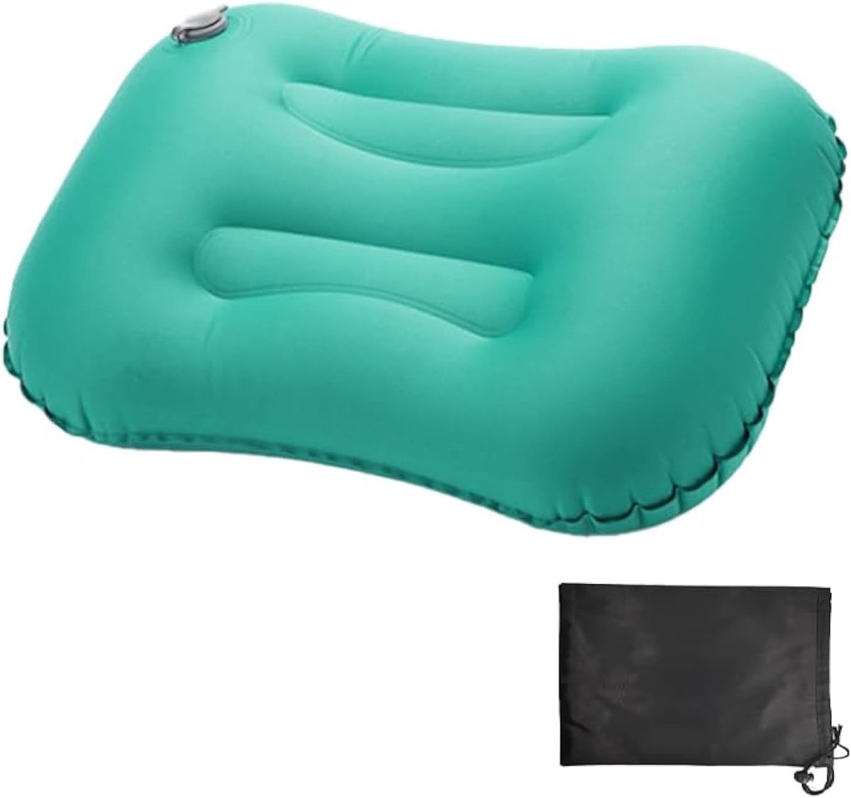 Ultralichte Opblaasbare Campingkussens voor Volwassenen en Kinderen - Compacte Ergonomische Luchtkussens voor Reizen, Strand, Wandelen en Picknicken (Blauw)