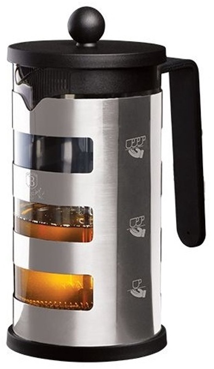 Thee- en koffiepot met French Press, 1 l, Black Silver Collection