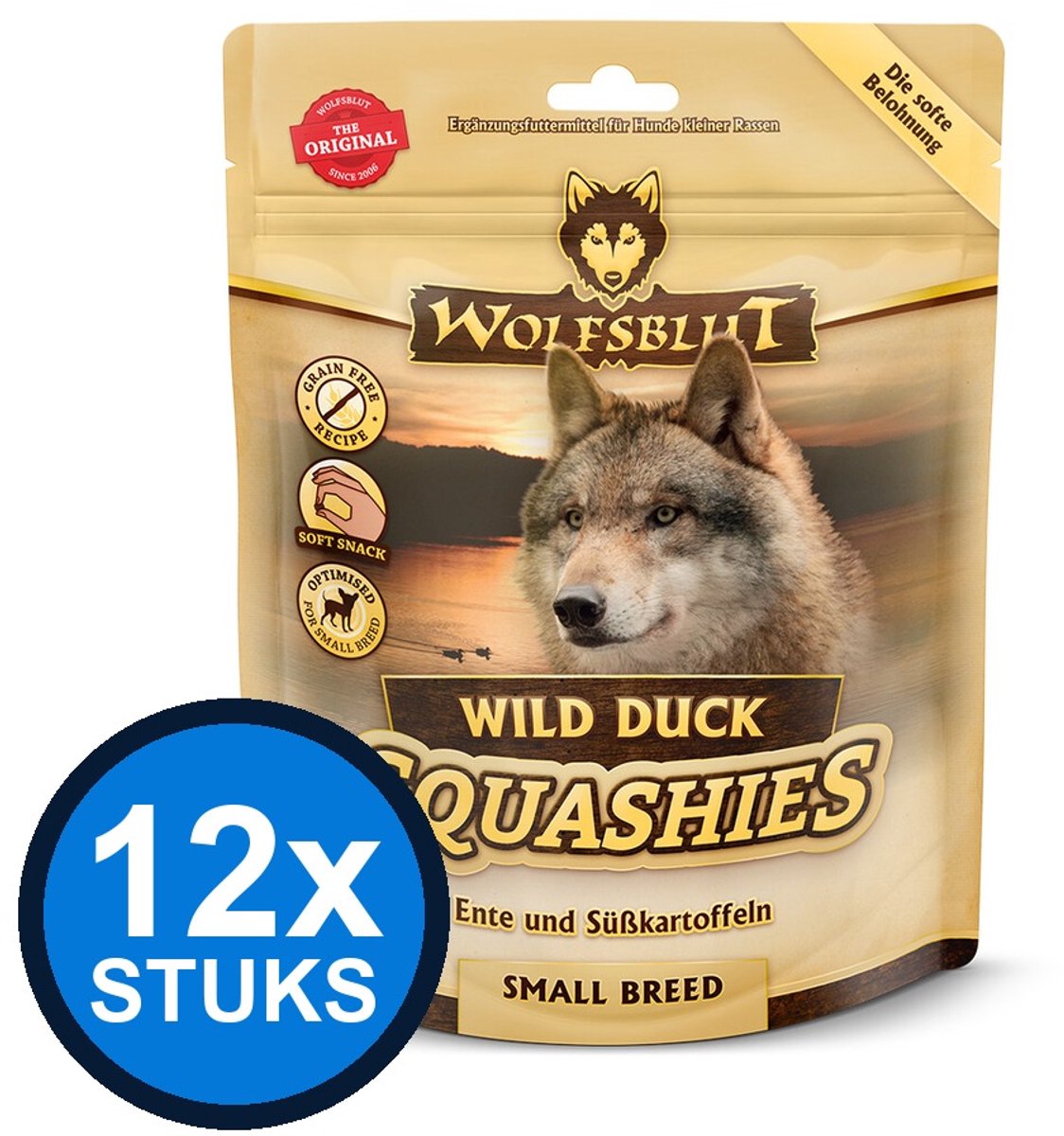 12x Wolfsblut - Squashies Wild Duck Small Breed - Hondenvoer Droogvoer - 350 g
