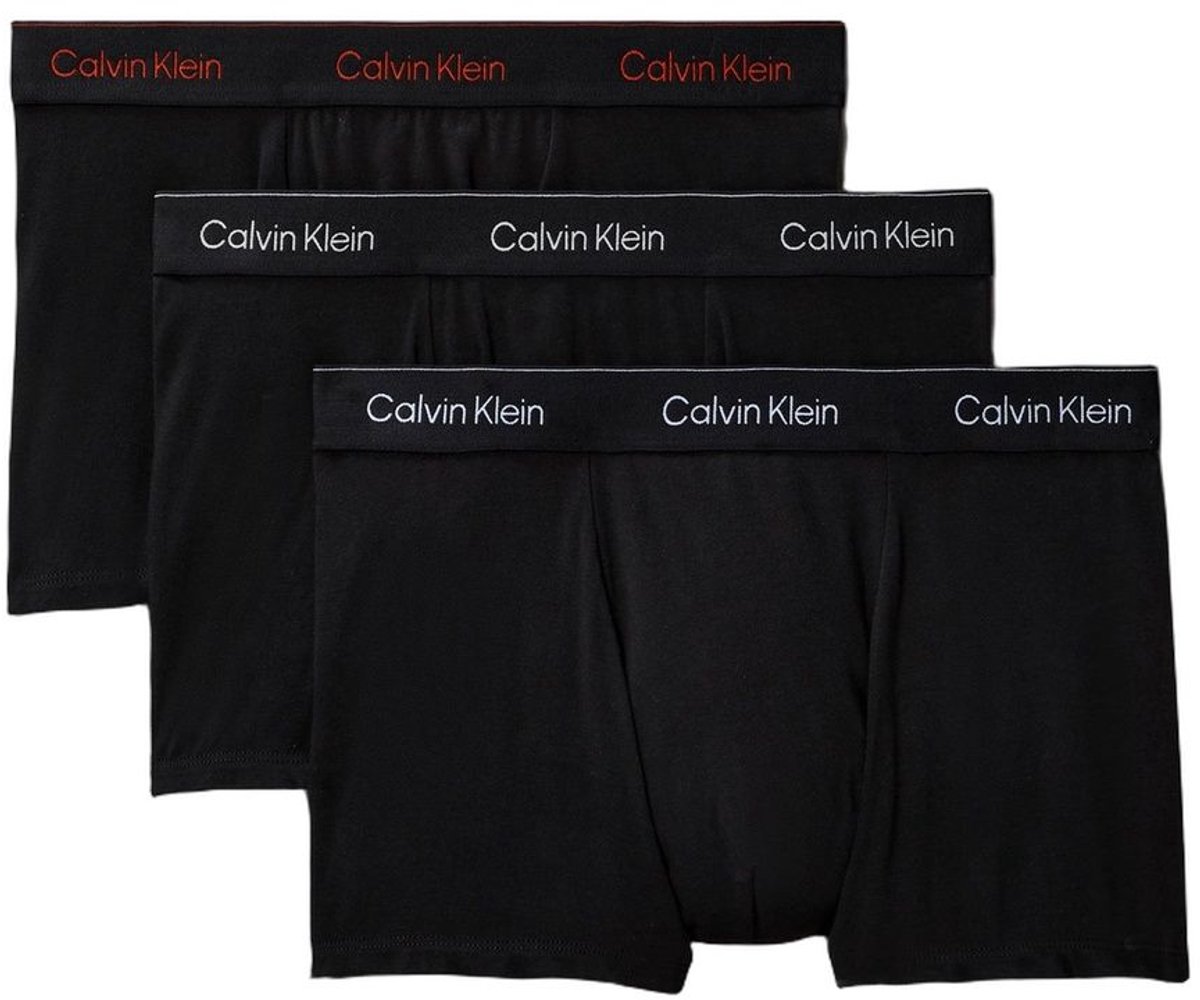Calvin Klein Onderbroek Relaxed Fit Trunk 3pk Lv00nb4286 Black/ Chalk Logo/ Black W/ Currie Mannen Maat - XXL