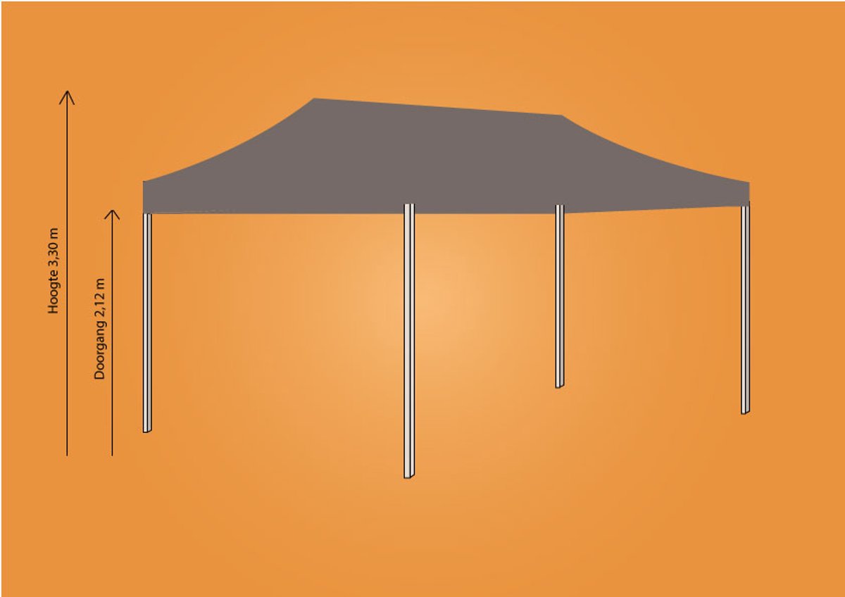 Ambisphere - Plooitent 4x6 - Vouwtent 4x6 - Easy Up 4x6 - ALU - Kleur: ZAND
