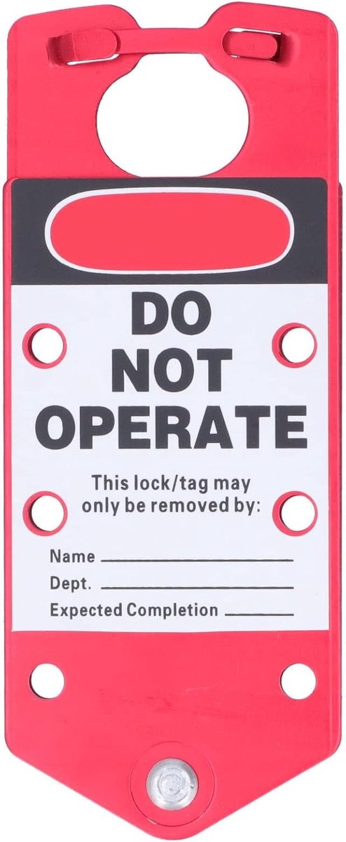 Lockout tagout set - Aluminium - Herbruikbare Lockout Hasp met Beschrijfbaar Label - Voor Industrie en Machinebouw