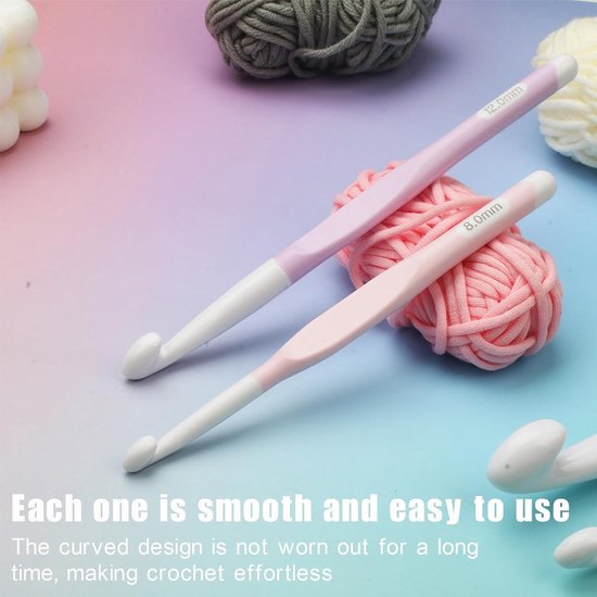 Ergonomische haaknaalden set van 4, ideaal voor haken van truien en sjaals, comfortabel en met rubberen grip, perfect voor hobbyisten en professionals — afbeelding 4