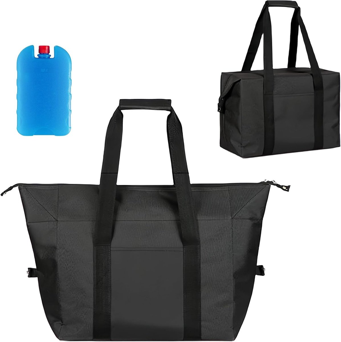 Grote Koeltas - Zwart - 15L - Opvouwbare Isolatietas met Koelbox - Voor Camping, Picknick en Boodschappen