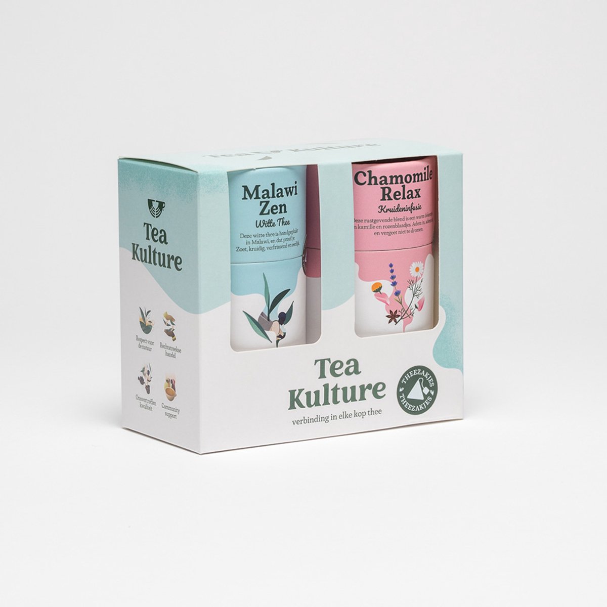 Tea Kulture Relax Geschenkset - 2x15 Theezakjes - Kruidenthee en Witte Thee
