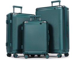 KIRA® Kofferset - Reiskoffer Set - Koffer Handbagage - Groen - 49cm x 30cm x 78cm