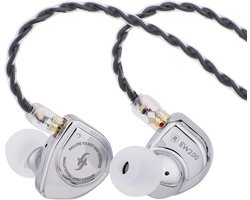 Simgot EW200 - In-Ear Monitors - IEM - Muziek & Gaming Oortjes - Metalen Behuizing - Oordoppen - Verwisselbare Kabel - Ergonomisch Design - Hybride Drivers - Zilver