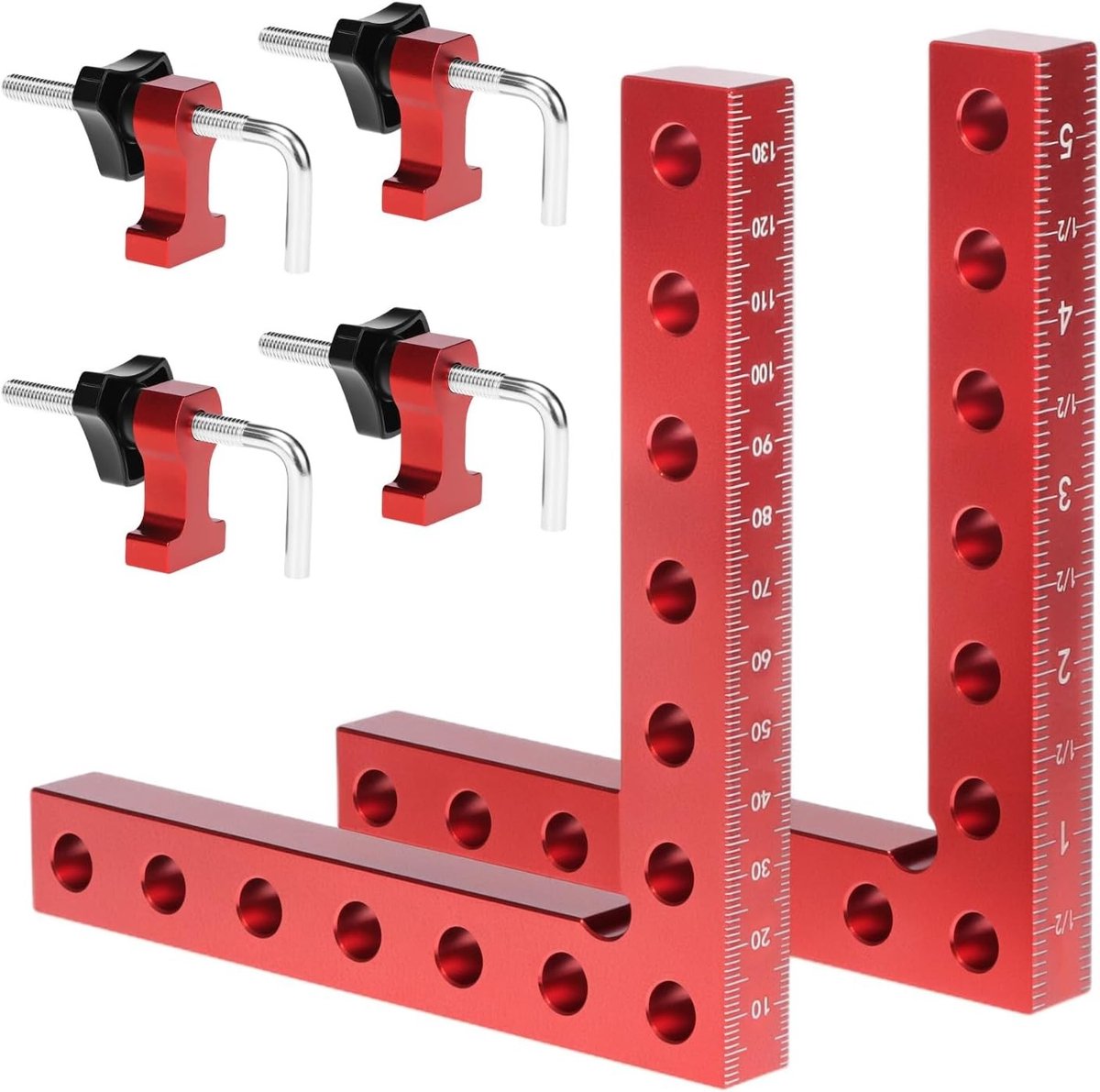 Hoekklem houtbewerking - Aluminium - 2 sets - 140 mm - Positioneringshoekklemmen voor houtbewerking en meubelmontage