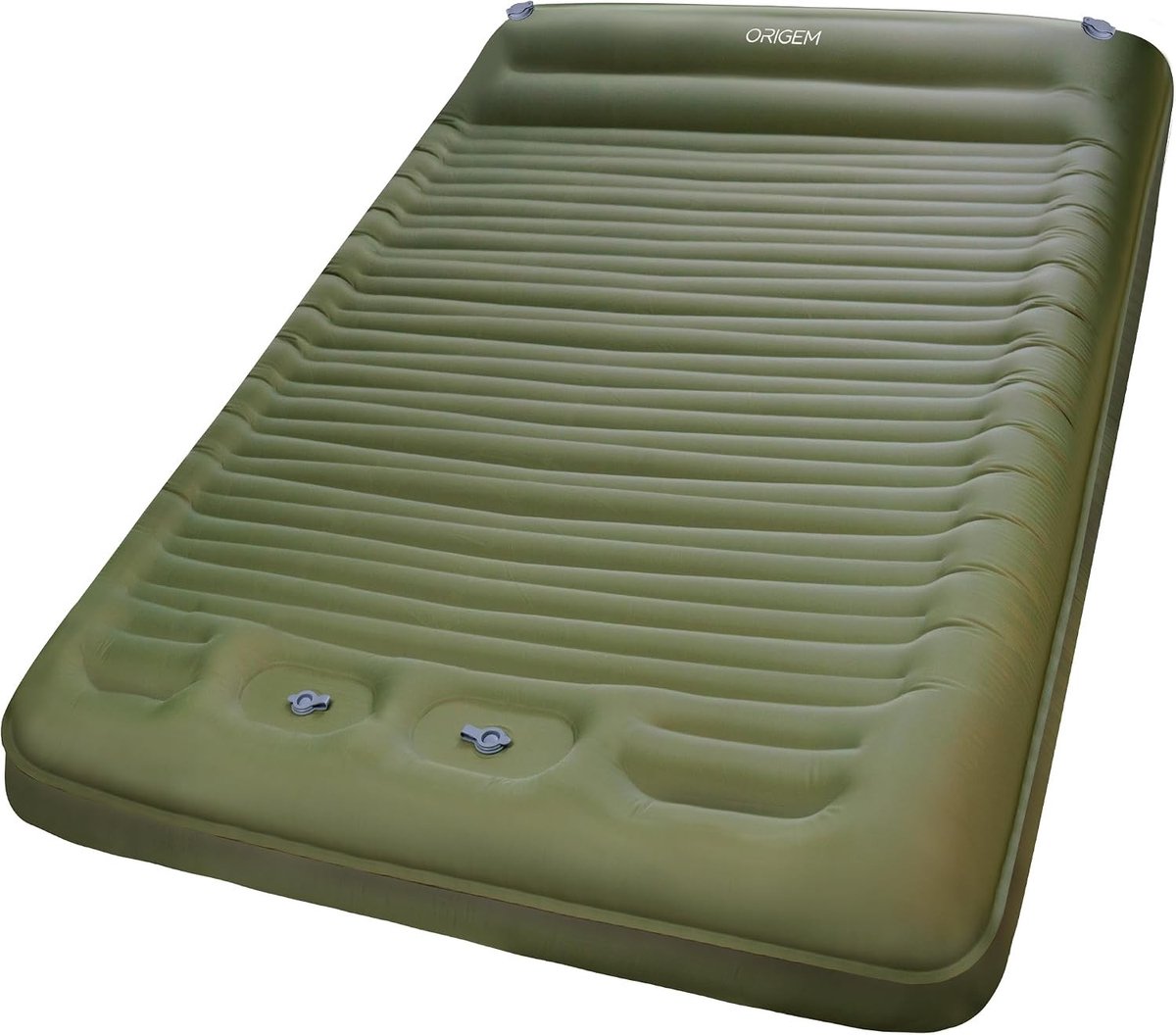 2 persoons slaapzak - Groen - 14 cm dik - Zelfopblazende dubbele campingmatras - Lichtgewicht en duurzaam voor outdoor gebruik
