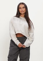 Alix The Label Ladies Knitted Back Print Sweater - Sweater - Trui - Dames - Lichtgrijs - Maat S