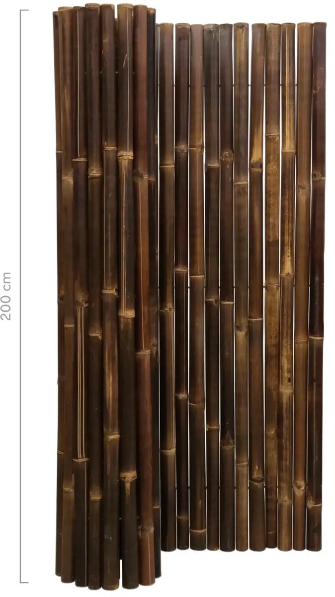 Masters of Bamboo® Bamboemat Deluxe - 180 x 200 cm - Zwart - Bamboe schutting op rol - Bamboe mat