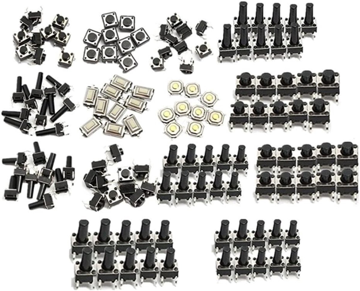 140 Stuks 14 Types Momentary Touch Push Button Micro SMD SMT Tact Switches voor Elektronische Projecten