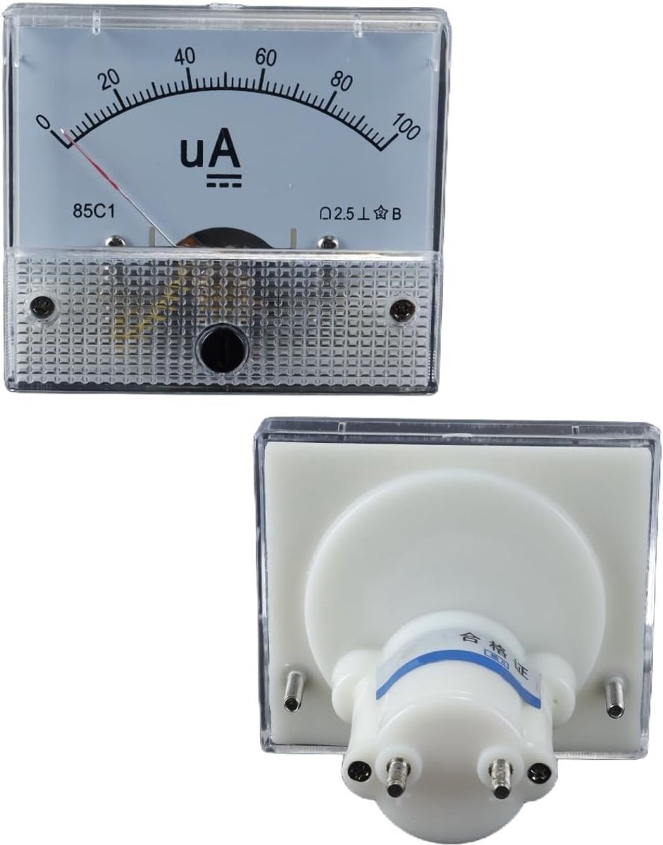 Analoge Ampèremeter 85C1 DC 0-100μA - Precisie Stroommeter voor Elektrische Toepassingen en Metingen